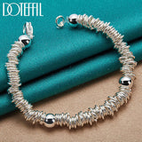 Great Gifts - Charming 925 Sterling Silver Solid Beads Full Circle Chain Bracelet