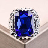 Selection of Fashion Big Blue Stone AAA+ Cubic Zirconia Crystals Promise Engagement Rings - The Jewellery Supermarket