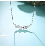 Fashion Sweet Real AAA+ Cubic Zirconia Diamonds Clavicle Chain Charm Necklace - The Jewellery Supermarket