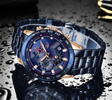 Great Gifts for Men - Stainless Steel Top Brand Luxury Sports Chronograph Quartz Watch - The Jewellery Supermarket