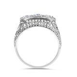 Vintage 3 Stone Moissanite Diamond Solid Silver Luxury Wedding Fine Jewellery Ring - The Jewellery Supermarket