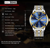 Great Gifts for Men - Top Brand Luxury Full Steel Quartz Business Gold Waterproof Wrist Watch - The Jewellery Supermarket