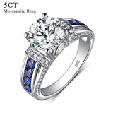 Luxury 2/3/5ct Real Moissanite Real Silver 14KGP Diamond Wedding Fine Jewellery Ring - The Jewellery Supermarket