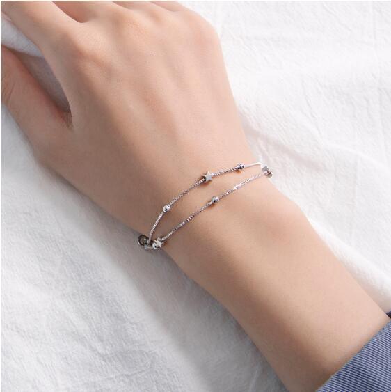 Charming New Fashion Double Layer Chain Star Bracelets & Bangles - The Jewellery Supermarket