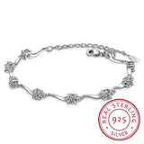 Best Gift Ideas - Fashionable Wave shaped with AAA+ Cubic Zirconia Diamonds Bracelet for Women - The Jewellery Supermarket