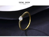 Lovely Fine Jewelry ♥︎ Simulated Diamond ♥︎ 14KGP Silver Wedding Ring - The Jewellery Supermarket