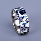 Exquisite New Blue Handmade Enamel Flower Fashion Ring - The Jewellery Supermarket