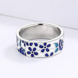 Exquisite New Blue Handmade Enamel Flower Fashion Ring - The Jewellery Supermarket