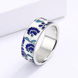 Exquisite New Blue Handmade Enamel Flower Fashion Ring - The Jewellery Supermarket