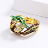 New - Domineering and Exaggerated Double Snake Winding Shape Ring - The Jewellery Supermarket