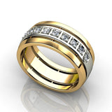Shiny Classic AAA+ Cubic Zirconia Diamonds Eternity Couple Ring - The Jewellery Supermarket