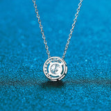 Fabulous 0.3-2.0CT Round Cut Halo Brilliant Moissanite Diamonds Necklace - The Jewellery Supermarket