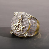 Best Seller - Bohemian Crystal Inlaid Ring Austrian Rhinestone Masonic Ring
