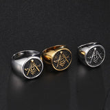 Best Selection Gifts - Fashion Masonic Titanium Steel rings - The Jewellery Supermarket