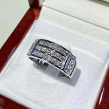 *NEW* Luxury Silver Colour Full Brilliant High Quality AAA+ Cubic Zirconia Diamonds Ring - The Jewellery Supermarket
