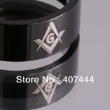 Best Gifts - Freemason Masonic Black Pipe Tungsten Carbide Ring - The Jewellery Supermarket