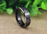 Great Gifts -Black Top Silver Bevelled Masonic Men's Fashion Tungsten Rings
