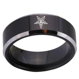 Best Gifts - Eastern Star Design Masonic Tungsten Rings for Men - The Jewellery Supermarket