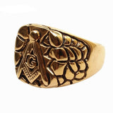 Masonic 316 L Stainless steel Gold Colour Ring - The Jewellery Supermarket