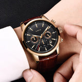 Great Gift Ideas for Men - Top Luxury Brand Leather Casual Quartz Military Sport Waterproof Watch - The Jewellery Supermarket