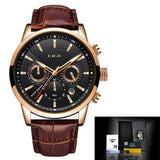 Great Gift Ideas for Men - Top Luxury Brand Leather Casual Quartz Military Sport Waterproof Watch - The Jewellery Supermarket